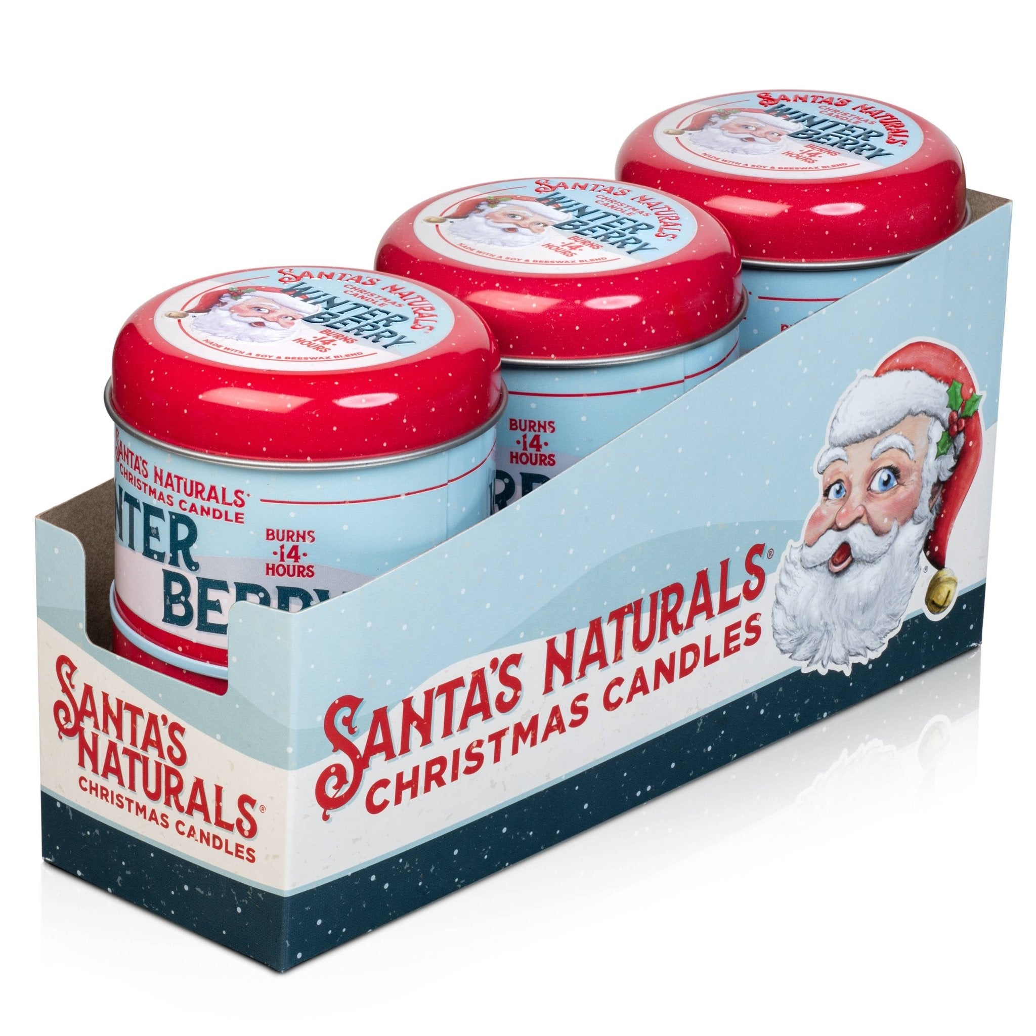 Christmas Candle in Winter Berry 3.5oz Mini - Santa's Naturals - 856930006786 - Sugar River Shoppe - 