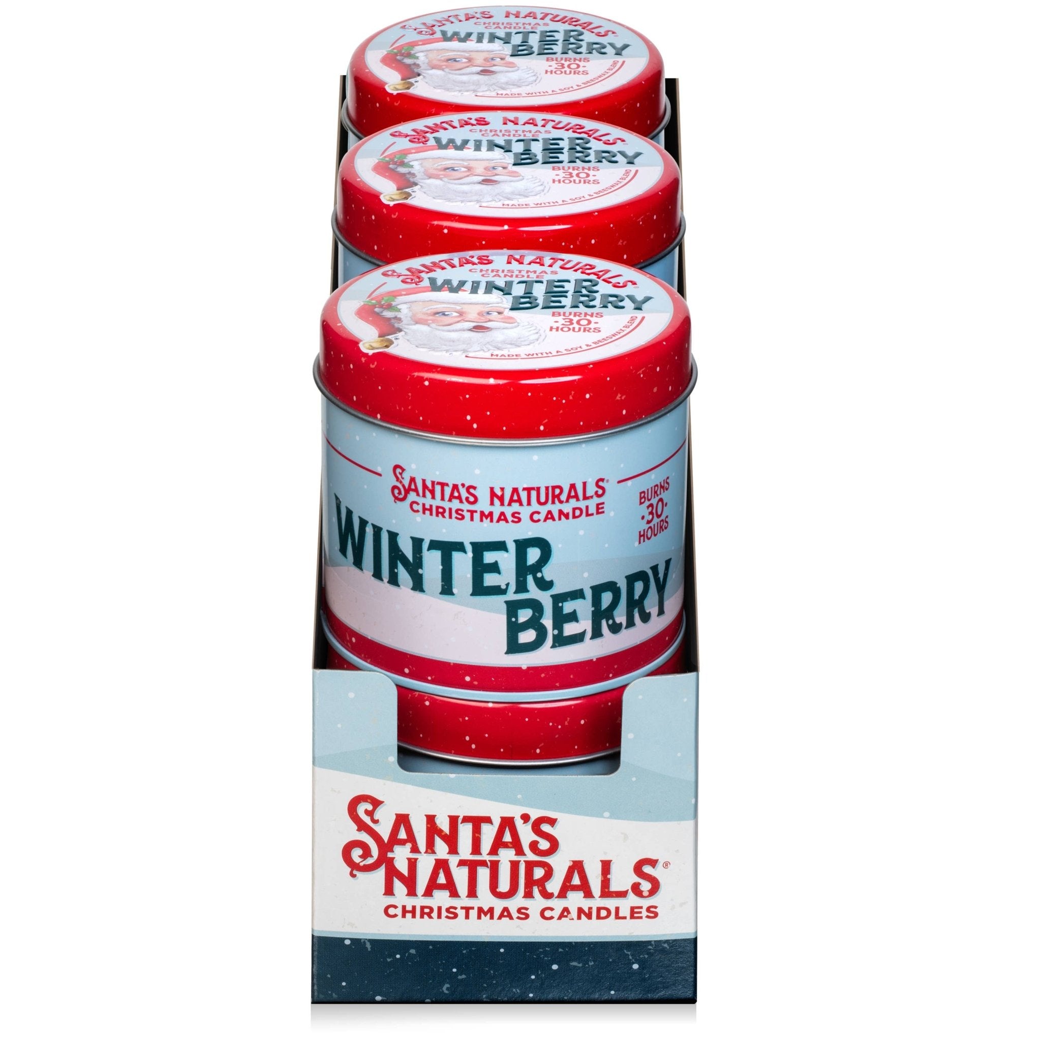 Christmas Candle in Winter Berry 9oz - Santa's Naturals - 856930006427 - Sugar River Shoppe - 