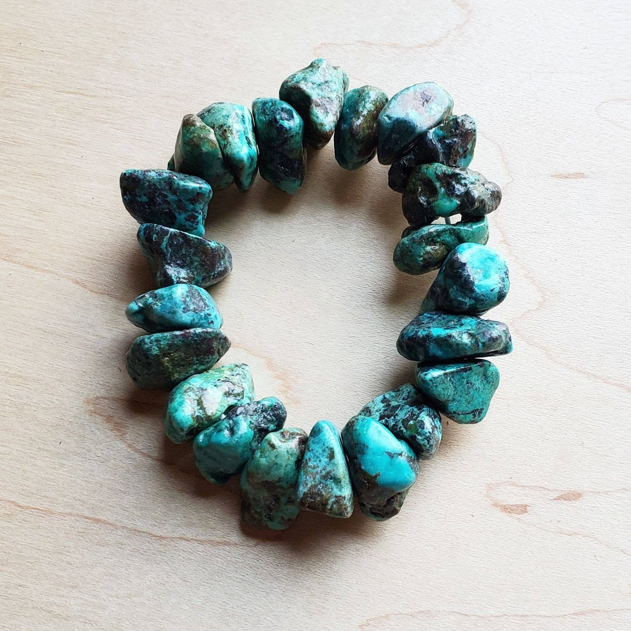 Chunky Genuine Natural Turquoise Beaded Bracelet - The Jewelry Junkie - 754105043348 - Sugar River Shoppe - 
