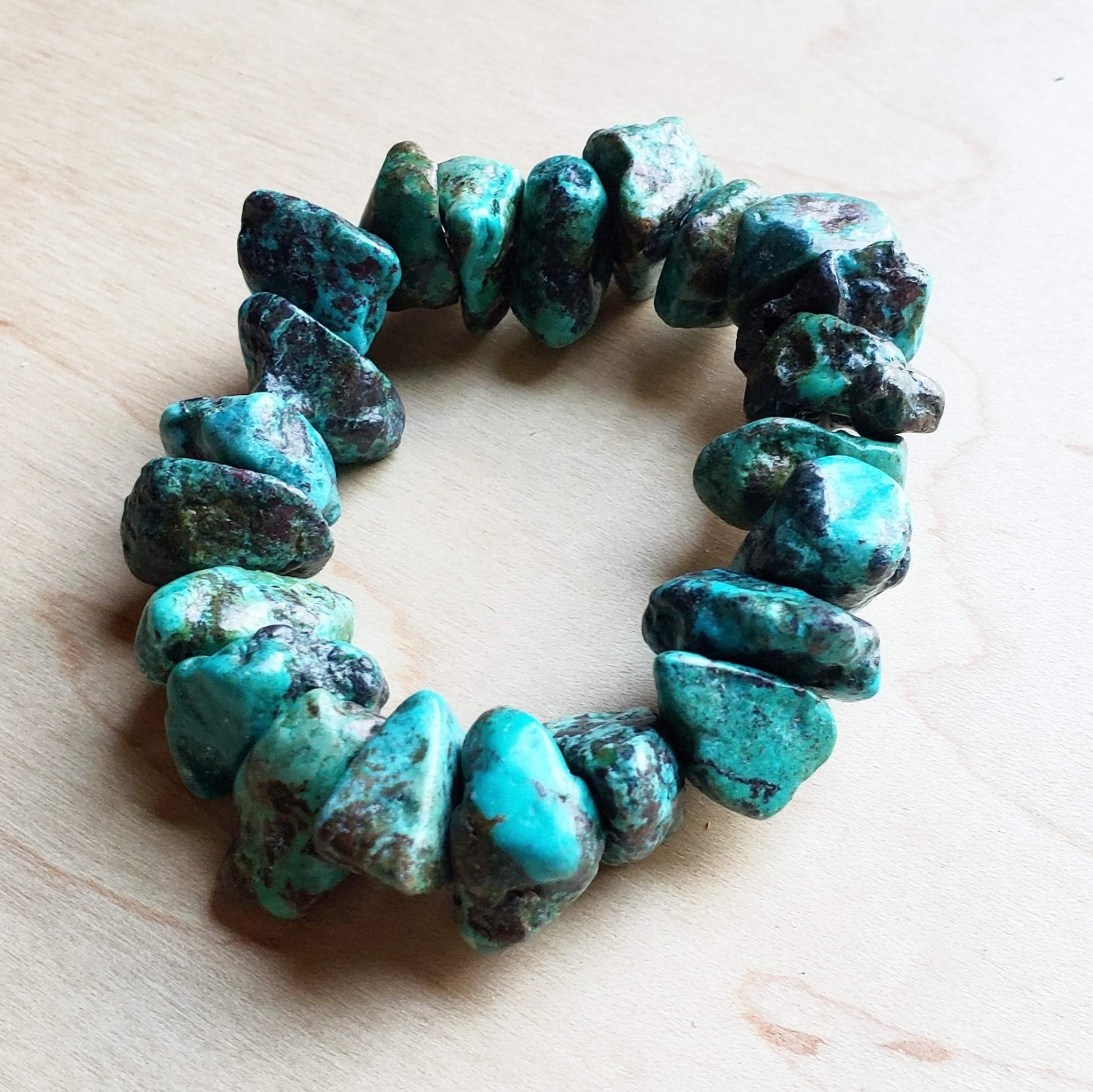 Chunky Genuine Natural Turquoise Beaded Bracelet - The Jewelry Junkie - 754105043348 - Sugar River Shoppe - 