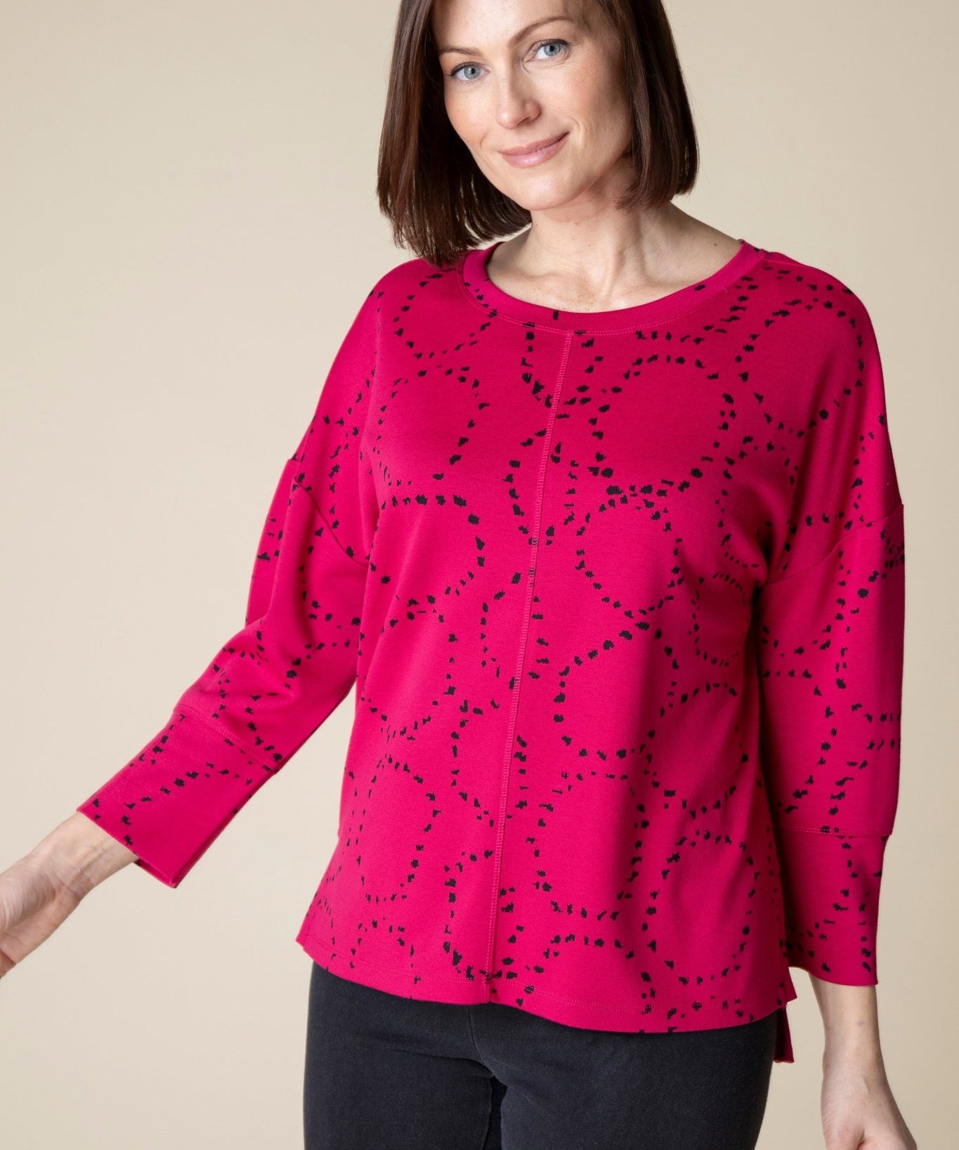 Circle Knit Jacquard Boxy Crew - Habitat - 194451512387 - Sugar River Shoppe - 