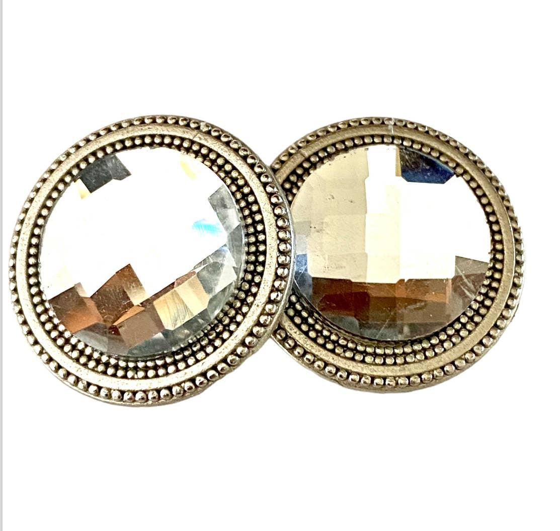 Clear Crystal Magnet Button Pin Set - MagneButton - 96878120 - Sugar River Shoppe - 