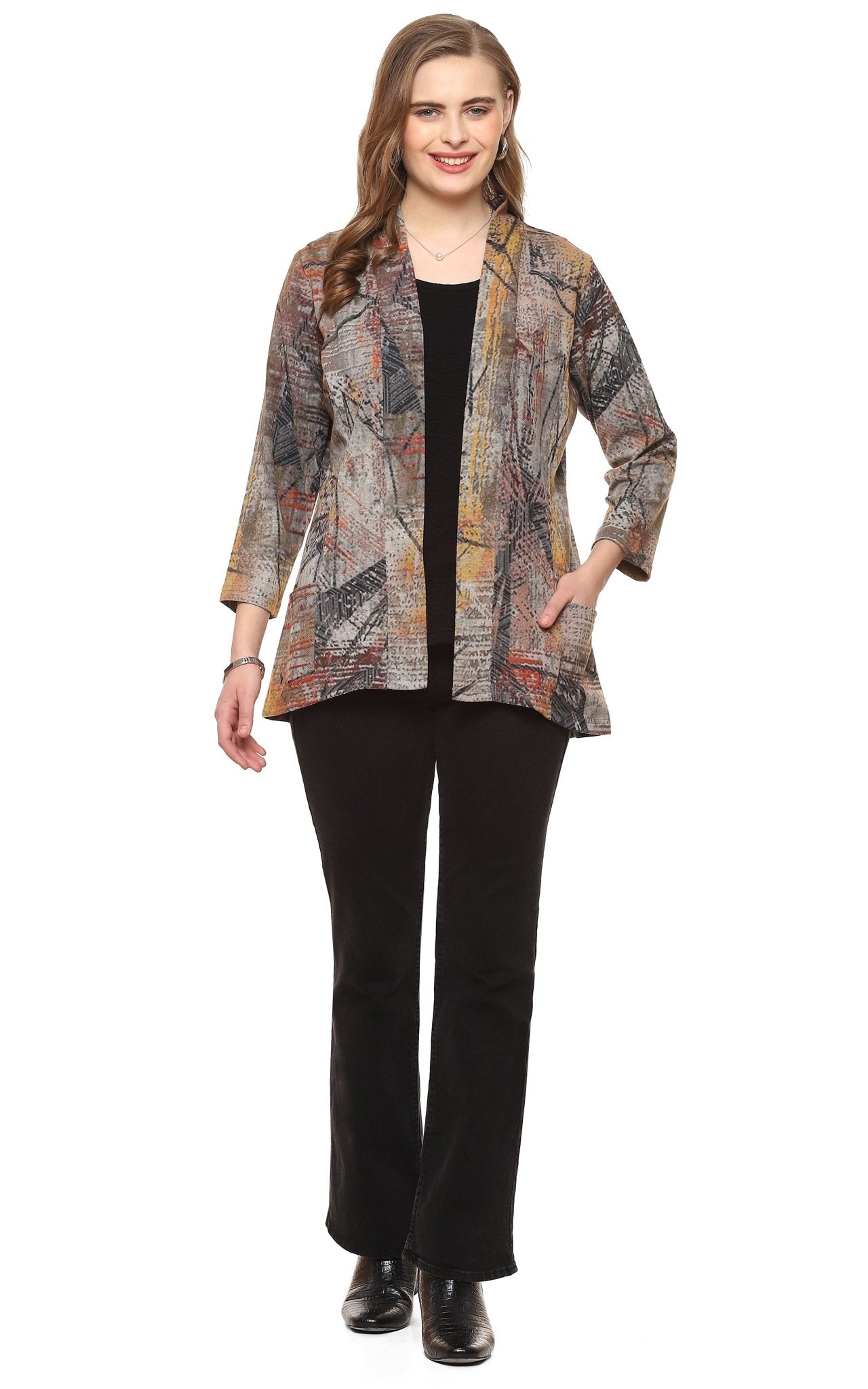 Cleo Open Front Jacket - Parsley and Sage - 16624424 - Sugar River Shoppe - 