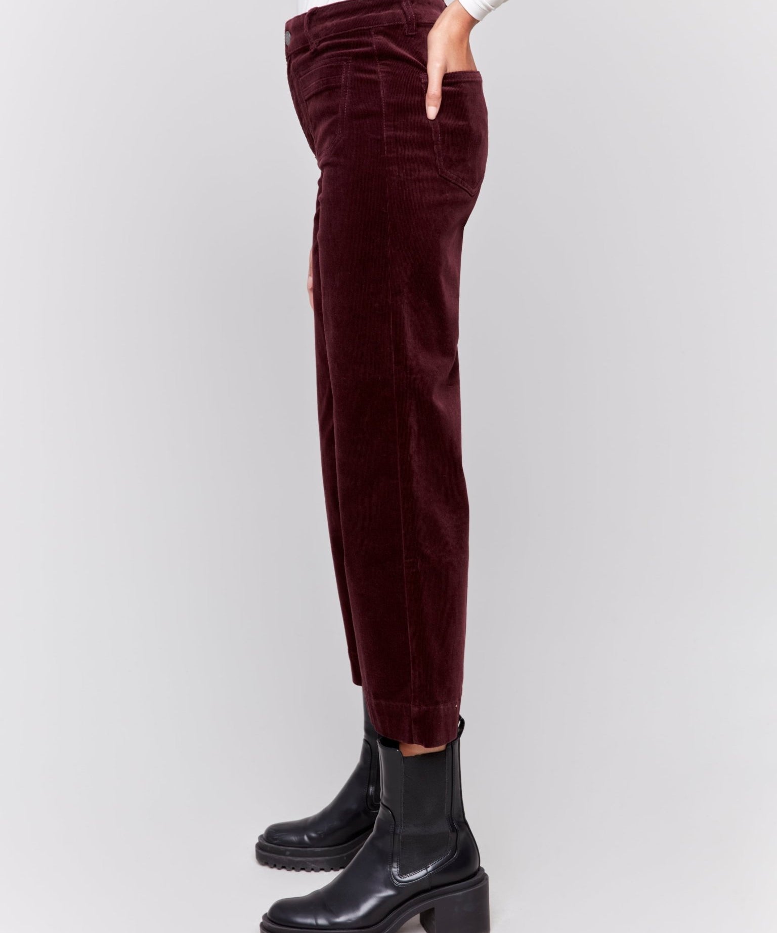 Corduroy Front Patch Pocket, Flare Leg Pant - Charlie B - 690178519406 - Sugar River Shoppe - 