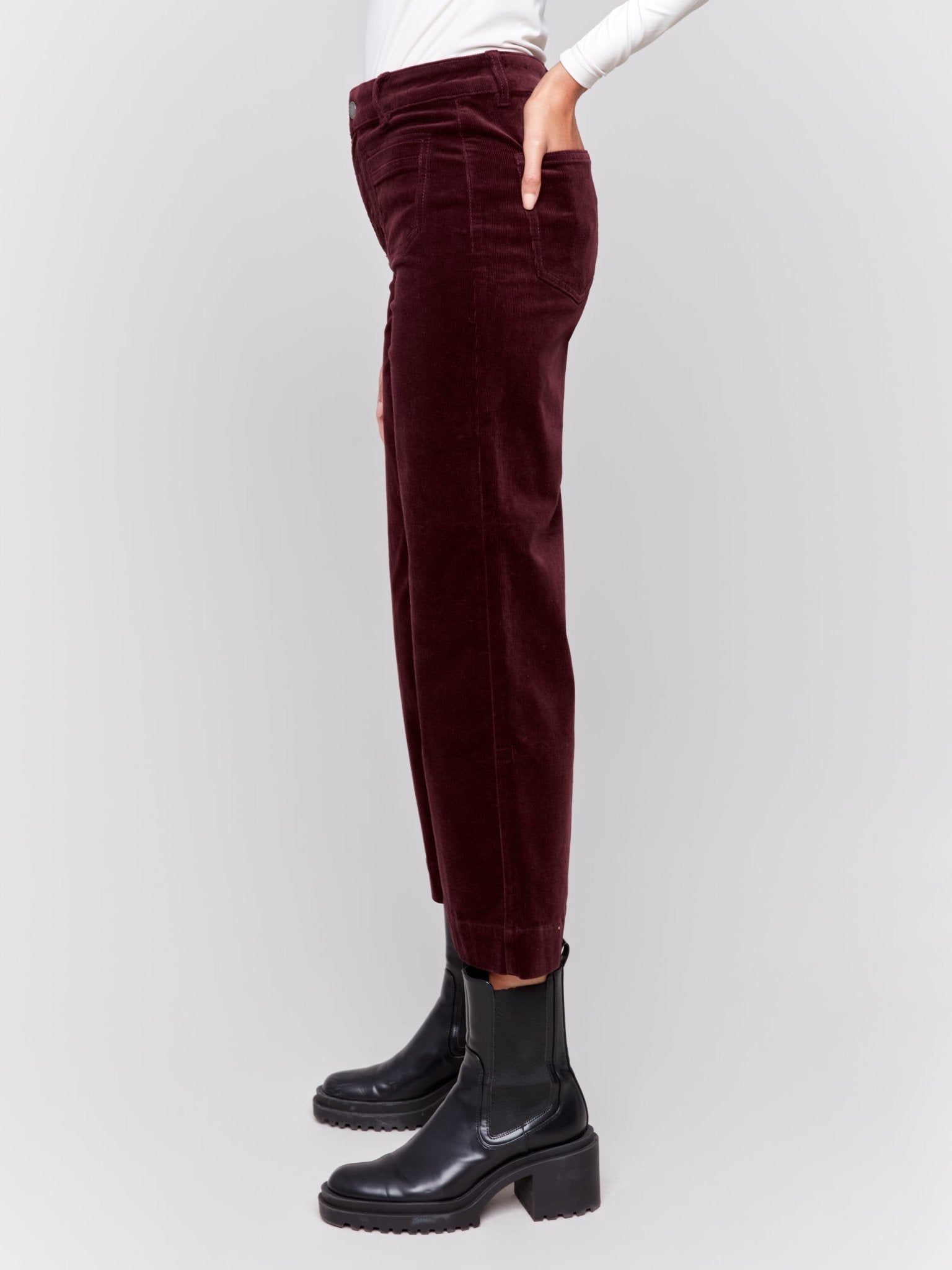 Corduroy Front Patch Pocket, Flare Leg Pant - Charlie B - 690178519406 - Sugar River Shoppe - 