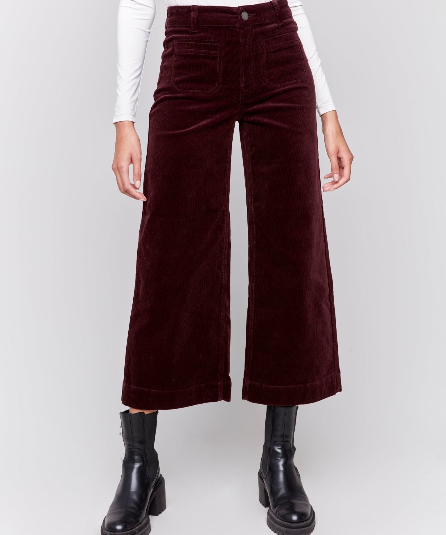 Corduroy Front Patch Pocket, Flare Leg Pant - Charlie B - 690178519406 - Sugar River Shoppe - 