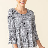 Core Travel Cubism Pleated Sleeve Tee - Habitat - 194451562603 - Sugar River Shoppe - 