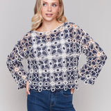 Cotton Blend Crochet Top - Charlie B - 690178634352 - Sugar River Shoppe - 
