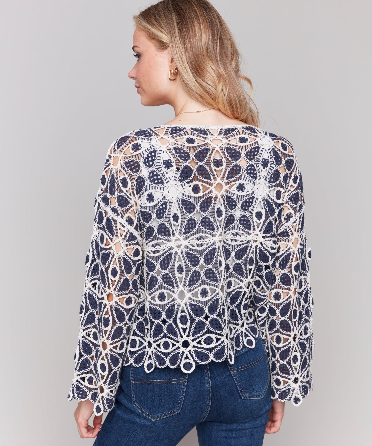 Cotton Blend Crochet Top - Charlie B - 690178634352 - Sugar River Shoppe - 