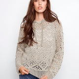 Cotton Crochet Hoodie Sweater - Charlie B - 690178724923 - Sugar River Shoppe - 