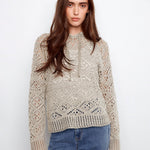 Cotton Crochet Hoodie Sweater - Charlie B - 690178724923 - Sugar River Shoppe - 