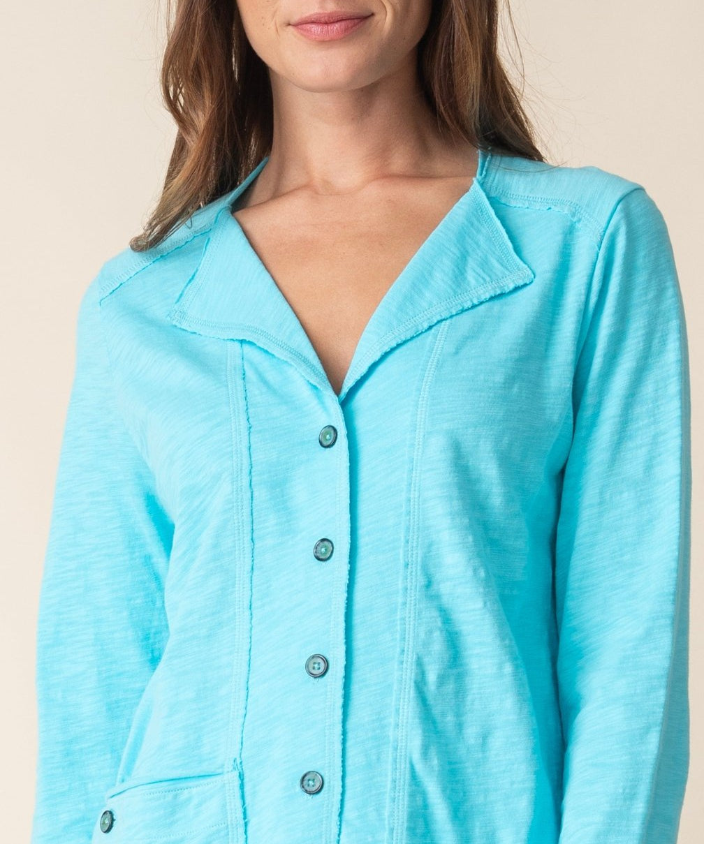 Cotton Pebble Rolled Edge Cardigan - Habitat - 194451551584 - Sugar River Shoppe - 