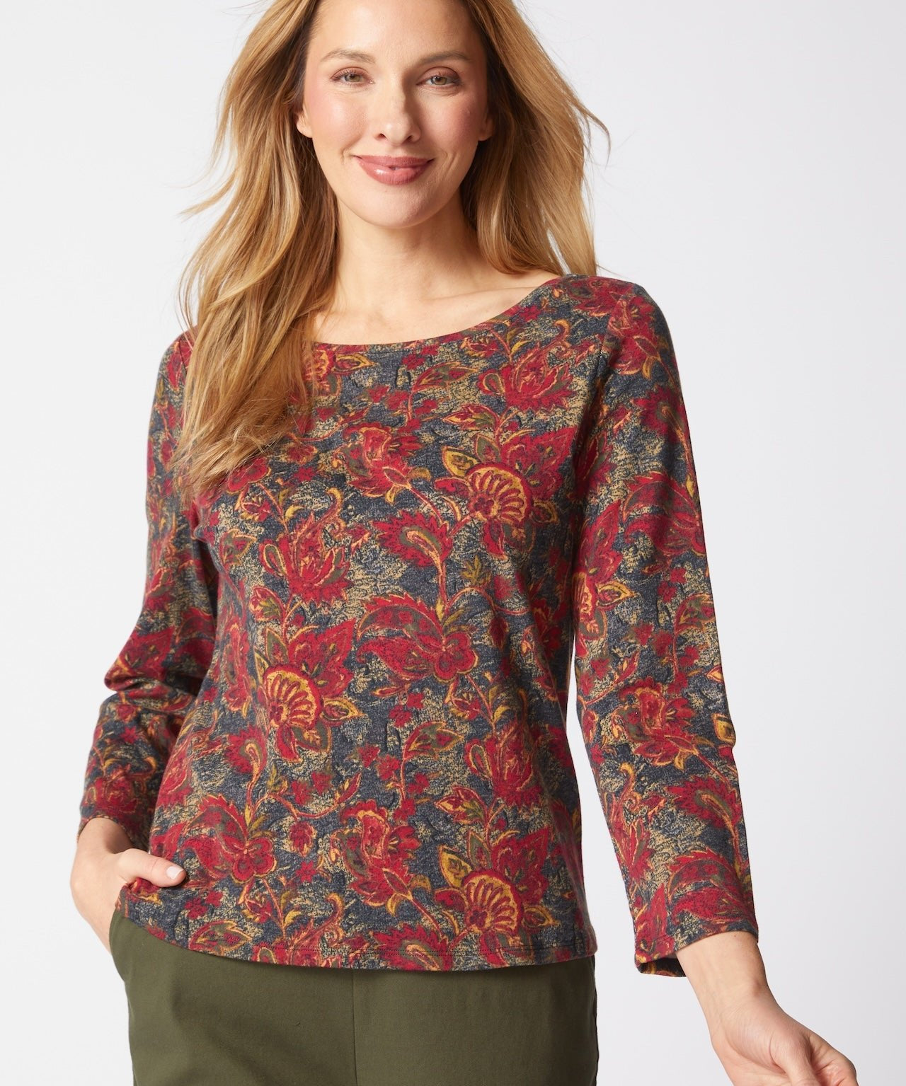 Cozy Rib Paisley Everyday Tee - Habitat - 194451617471 - Sugar River Shoppe - 