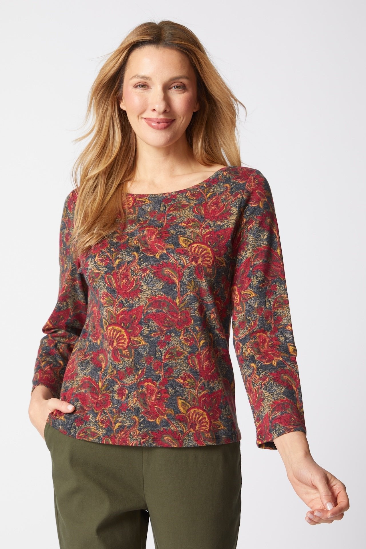 Cozy Rib Paisley Everyday Tee - Habitat - 194451617471 - Sugar River Shoppe - 