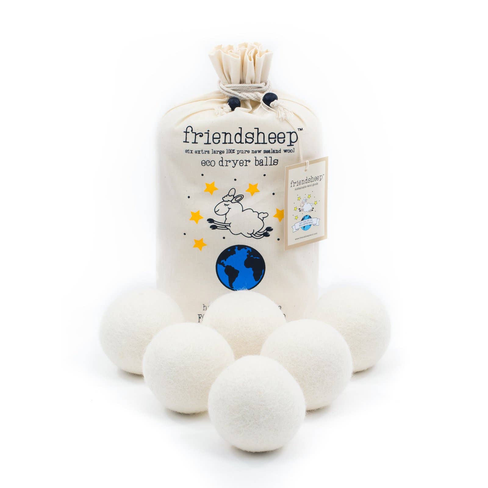 Creamy White Eco Wool Dryer Balls - Friendsheep - 722698947879 - Sugar River Shoppe - 