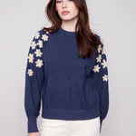 Crew Neck Sweater with Embroidery Details - Charlie B - 690178682292 - Sugar River Shoppe - 