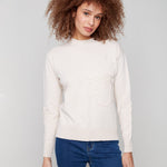 Crew Neck Sweater with Soutache Detail - Charlie B - 690178682834 - Sugar River Shoppe - 