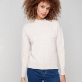 Crew Neck Sweater with Soutache Detail - Charlie B - 690178682834 - Sugar River Shoppe - 