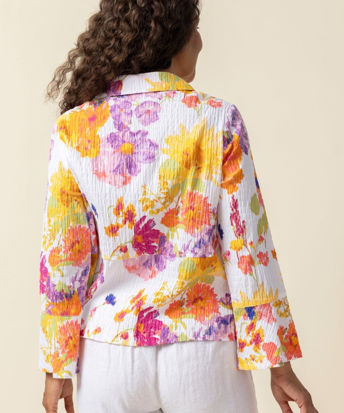 Crinkle Cotton Sunflower Flounce Jacket - Habitat - 194451557296 - Sugar River Shoppe - 