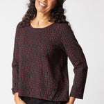 Crinkle Crepe Mosaic Button Placket Pullover - Habitat - 194451621317 - Sugar River Shoppe - 