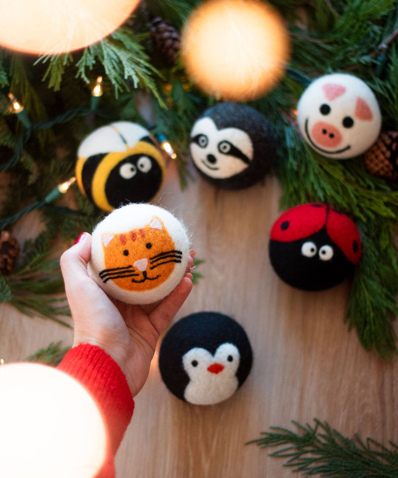 Critter Camp Eco Wool Dryer Balls - bee, pig, cat, sloth,... - Friendsheep - 722698950596 - Sugar River Shoppe - 