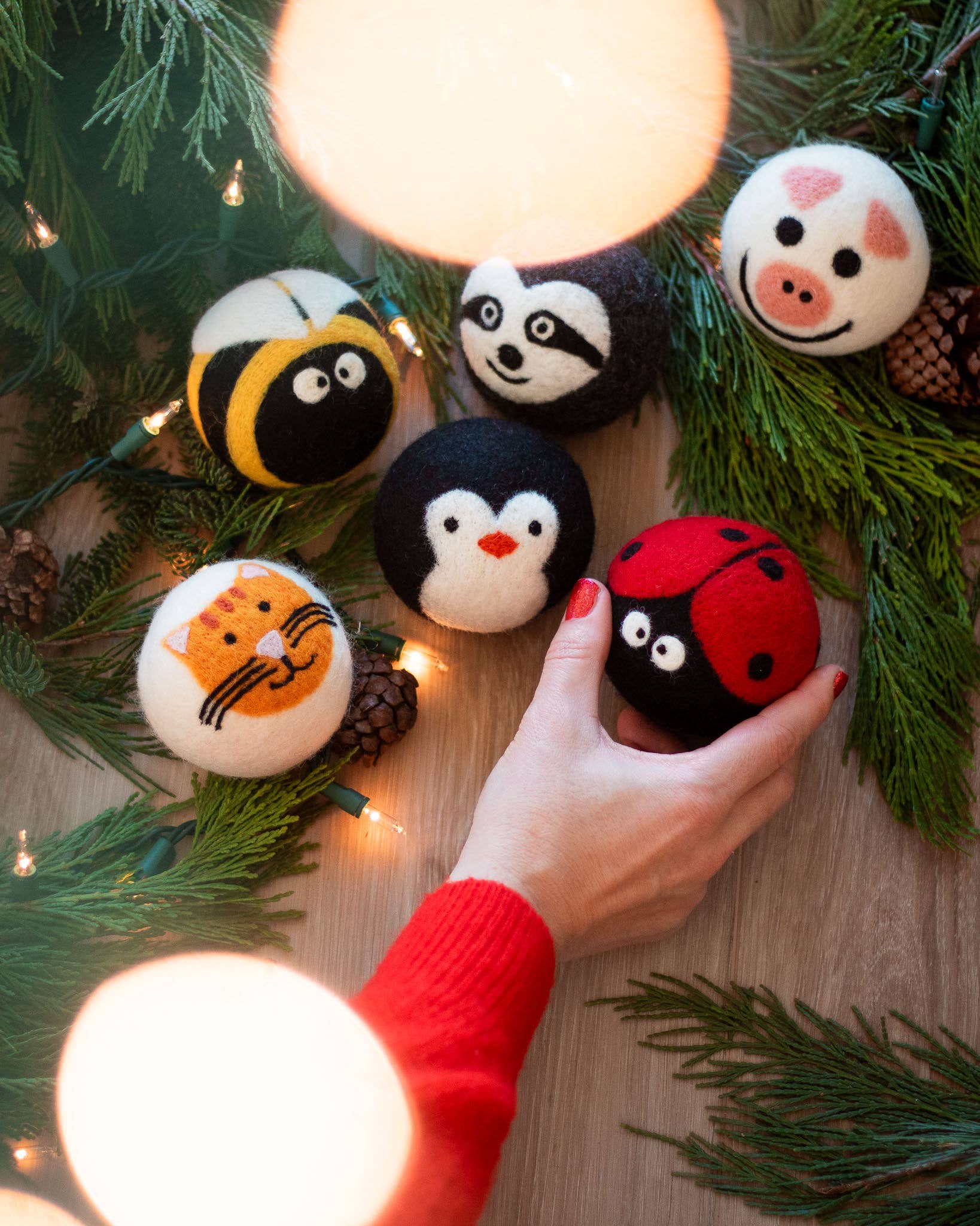 Critter Camp Eco Wool Dryer Balls - bee, pig, cat, sloth,... - Friendsheep - 722698950596 - Sugar River Shoppe - 