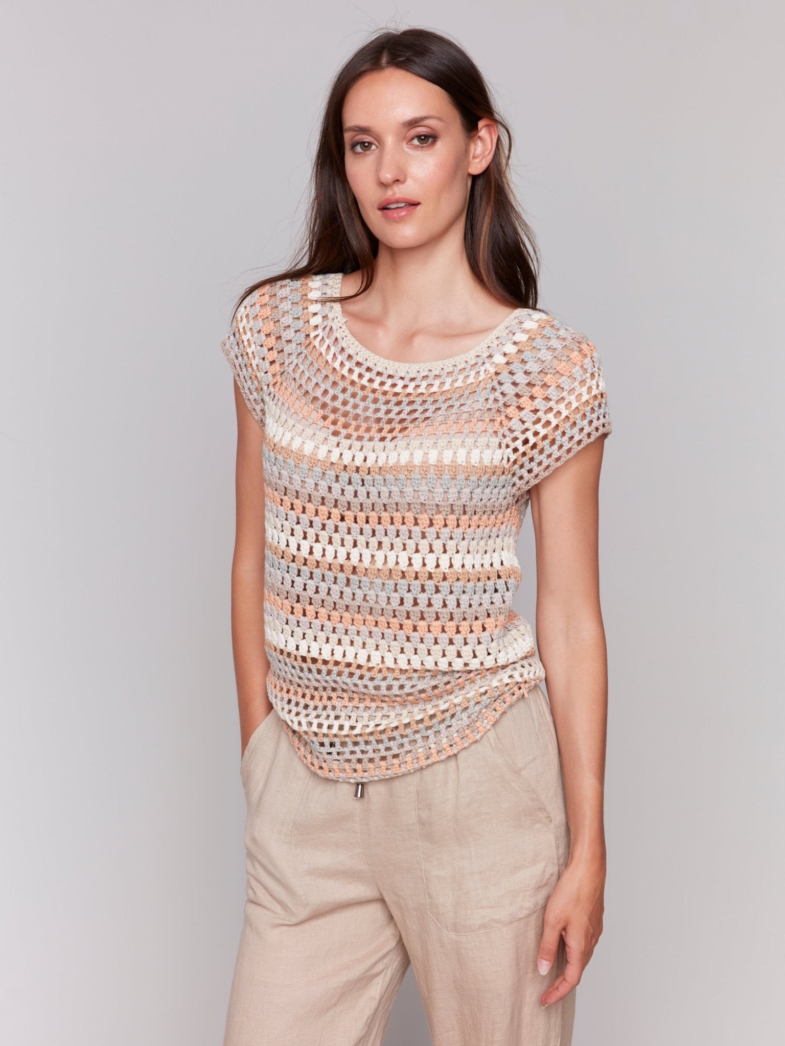 Crochet Cap Sleeve Top - Charlie B - 690178646959 - Sugar River Shoppe - 