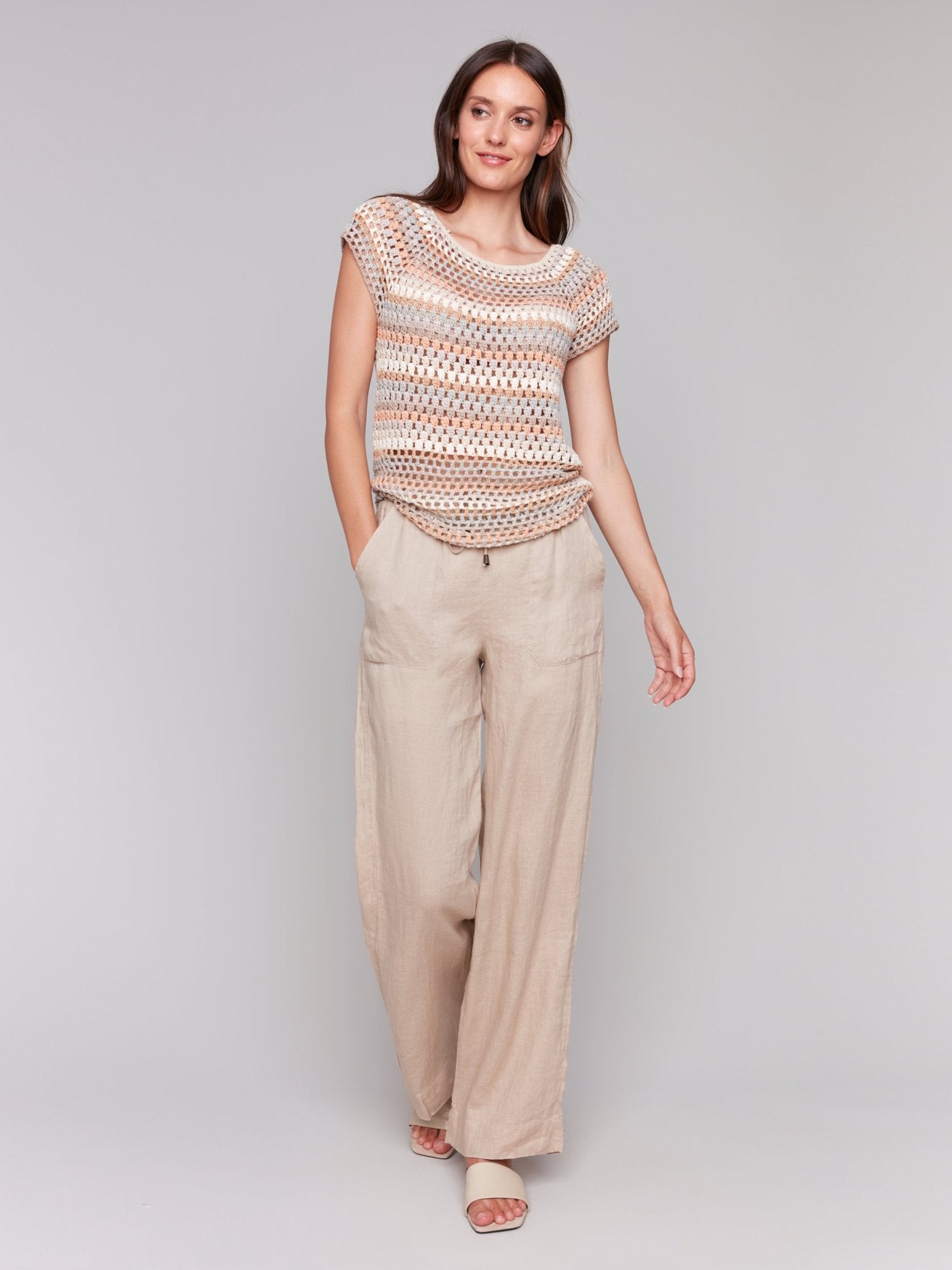 Crochet Cap Sleeve Top - Charlie B - 690178646959 - Sugar River Shoppe - 