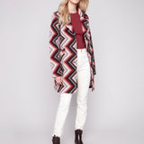 Crochet Design Long Coat with Button Closure - Charlie B - 690178689574 - Sugar River Shoppe - 