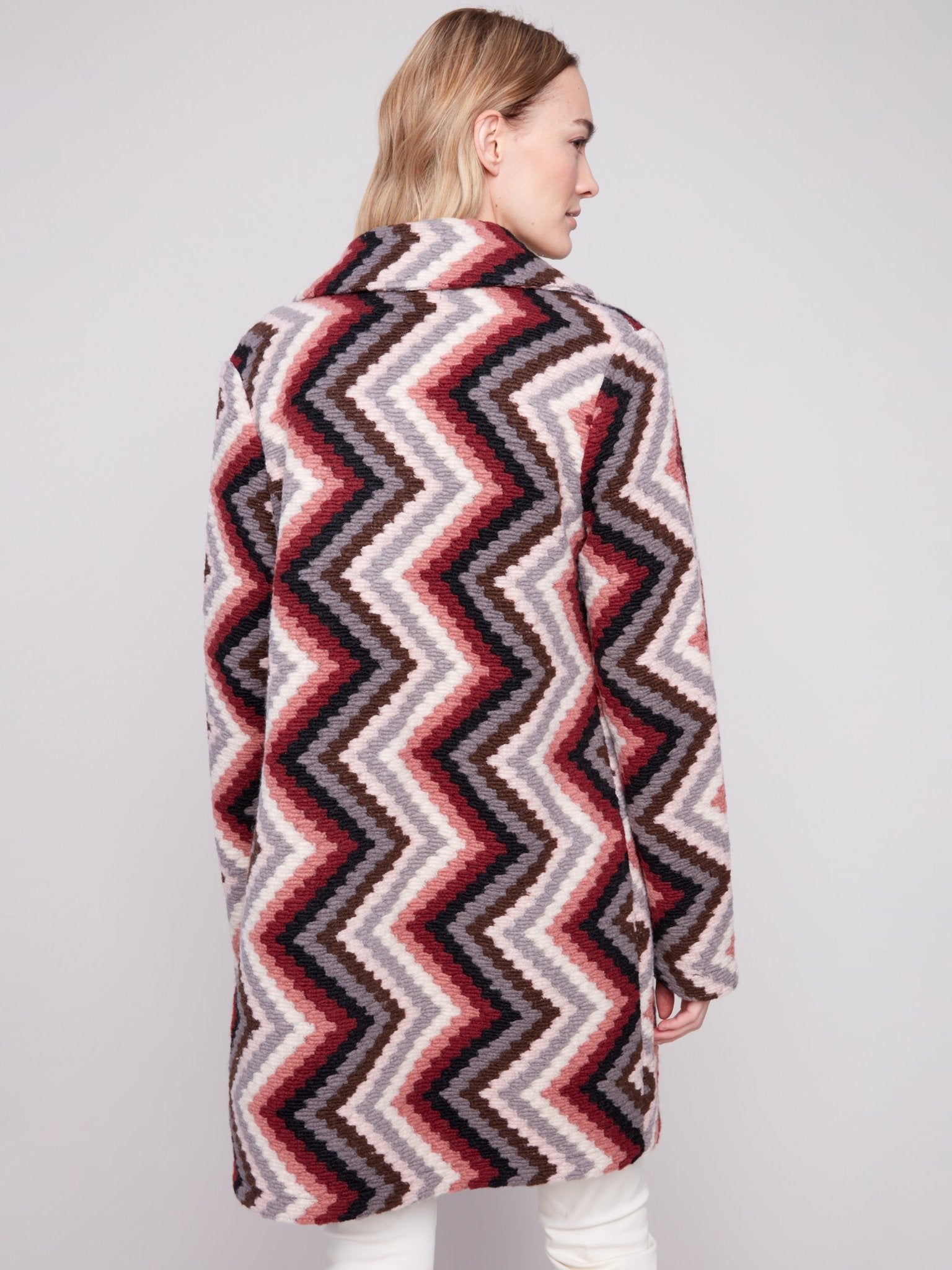 Crochet Design Long Coat with Button Closure - Charlie B - 690178689574 - Sugar River Shoppe - 