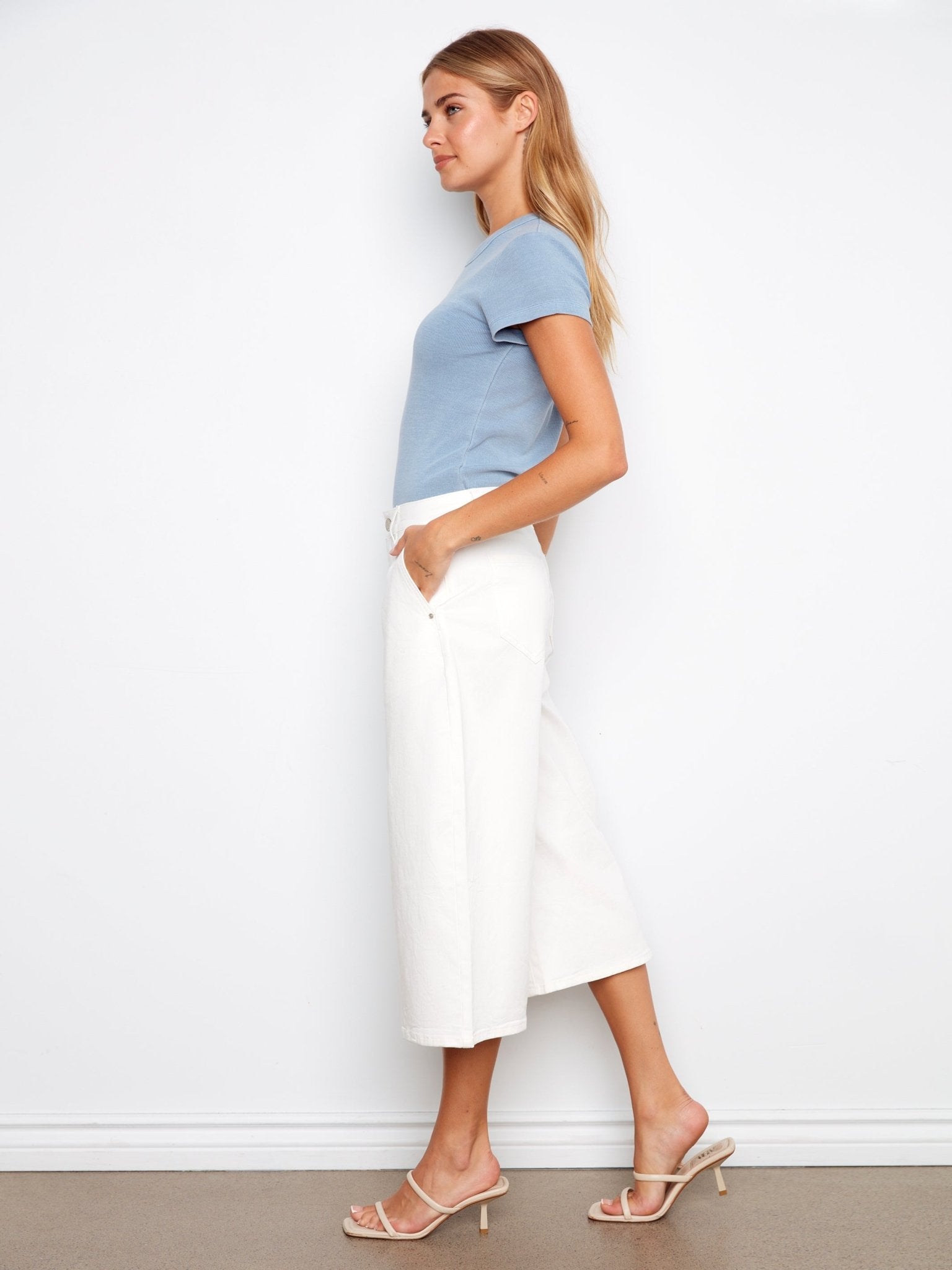 Cropped Colored Twill Palazzo Pants - Charlie B - 690178764295 - Sugar River Shoppe - 