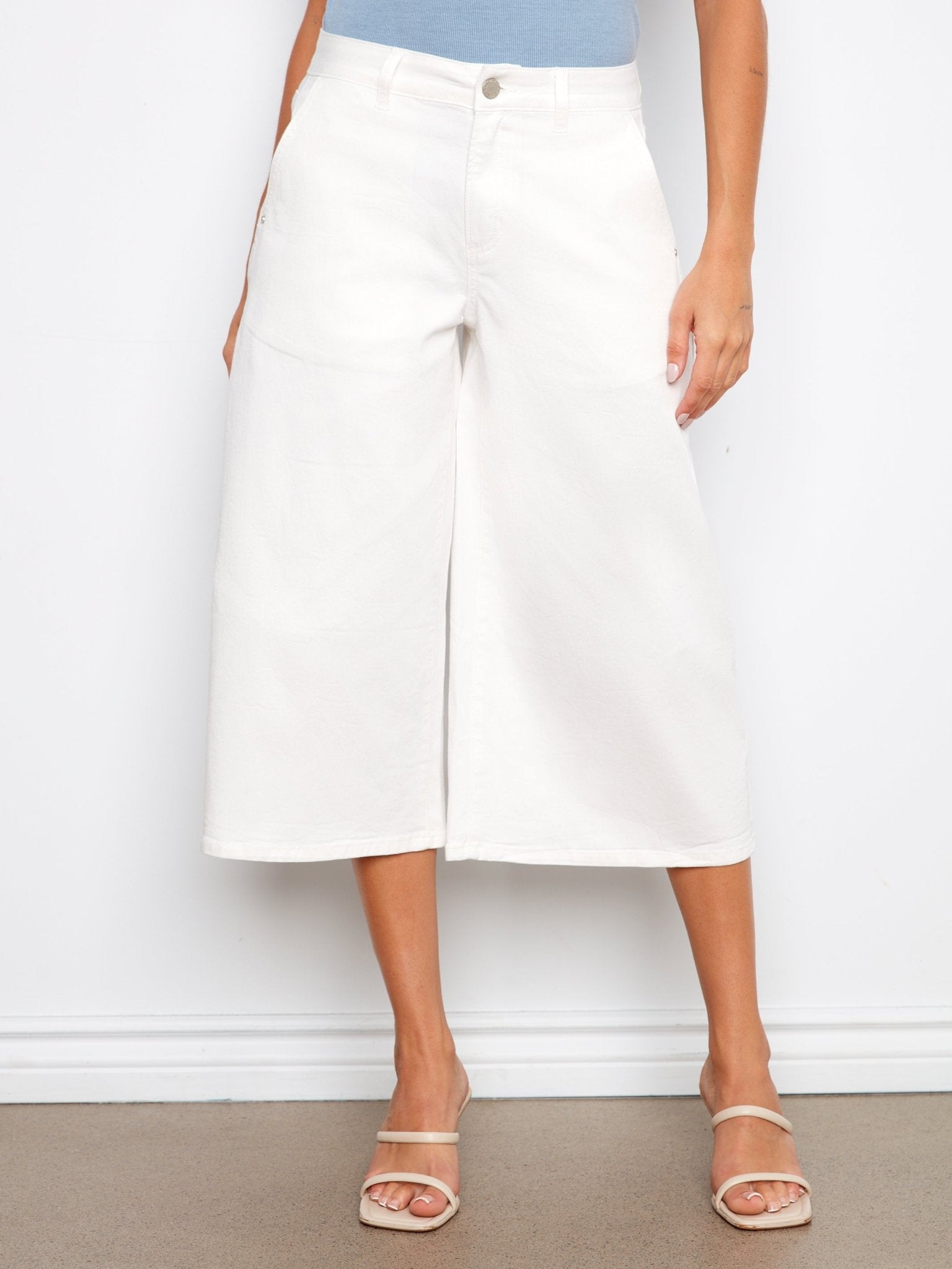 Cropped Colored Twill Palazzo Pants - Charlie B - 690178764295 - Sugar River Shoppe - 