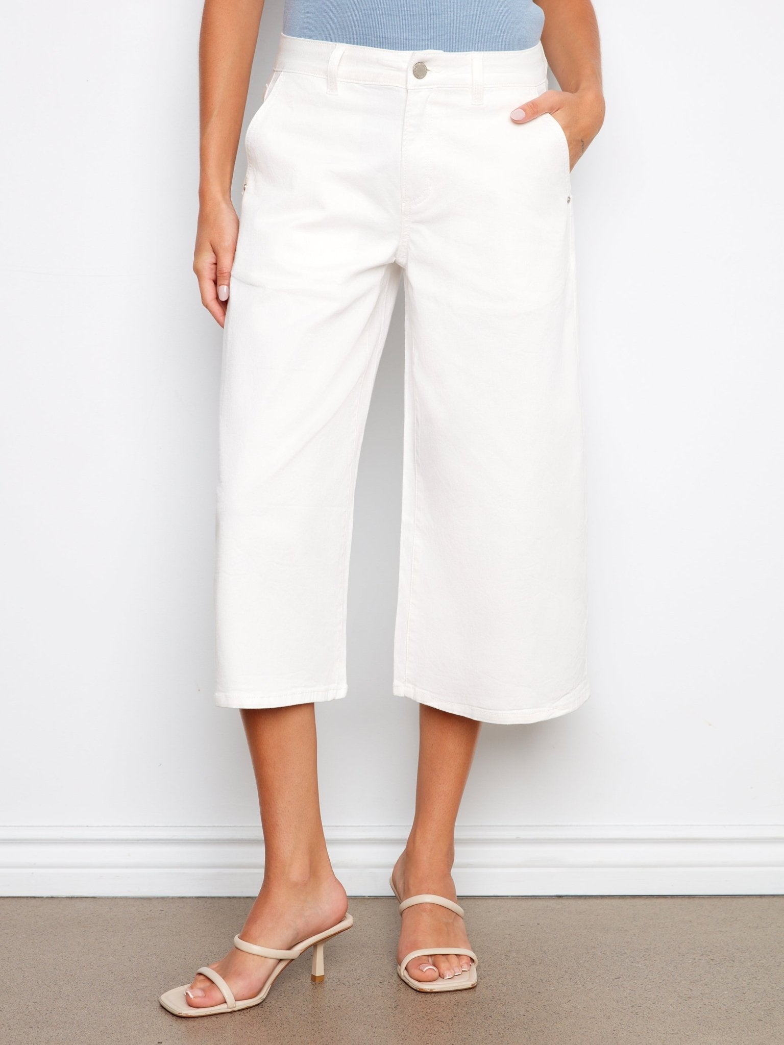 Cropped Colored Twill Palazzo Pants - Charlie B - 690178764295 - Sugar River Shoppe - 