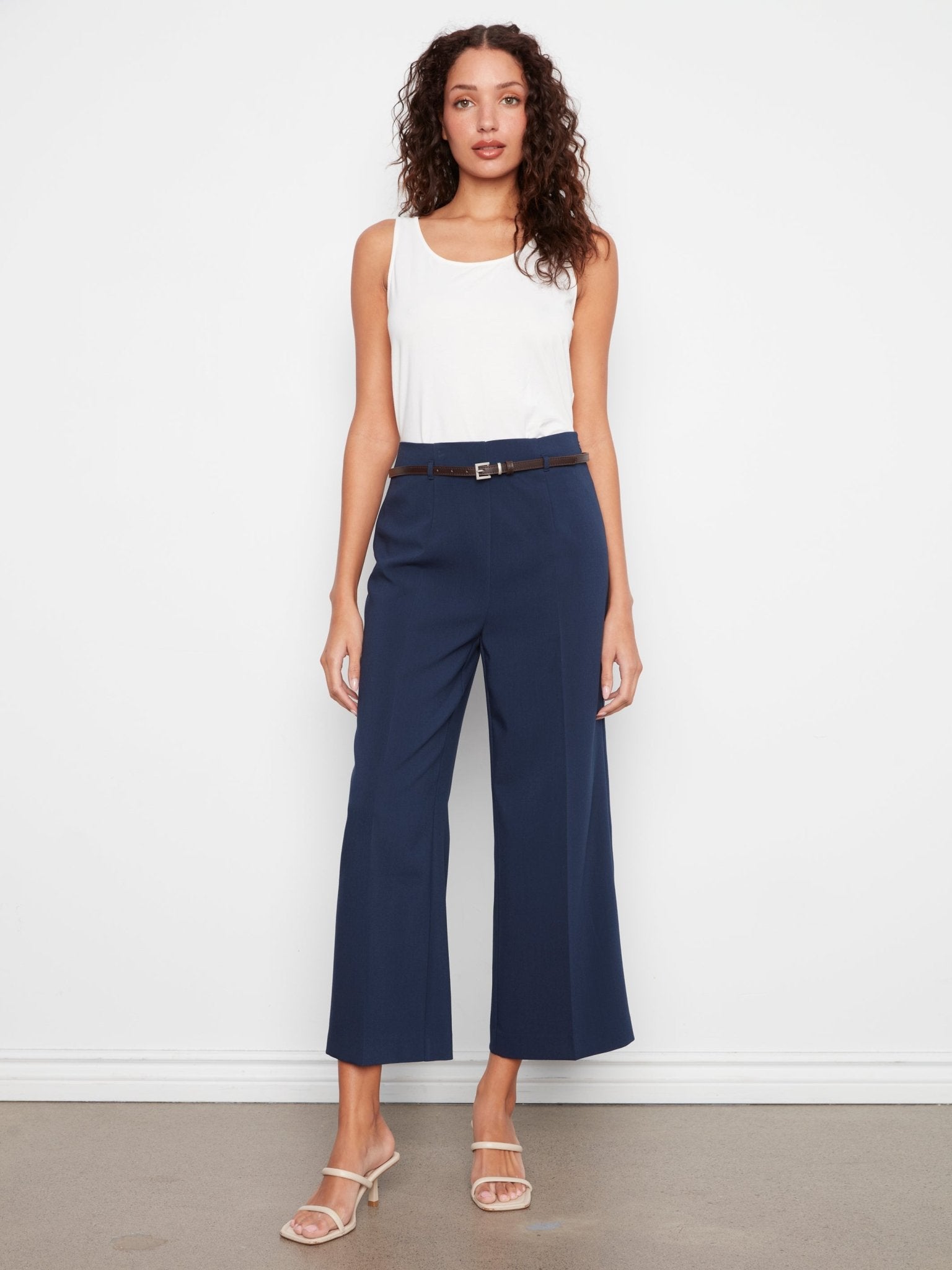 Cropped Dressy Belted Pants - Charlie B - 690178714283 - Sugar River Shoppe - 