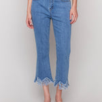 Cropped Jeans with Fringed Hem - Charlie B - 690178620867 - Sugar River Shoppe - 
