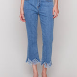 Cropped Jeans with Fringed Hem - Charlie B - 690178620867 - Sugar River Shoppe - 