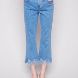 Cropped Jeans with Fringed Hem - Charlie B - 690178620867 - Sugar River Shoppe - 