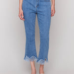 Cropped Jeans with Fringed Hem - Charlie B - 690178620867 - Sugar River Shoppe - 