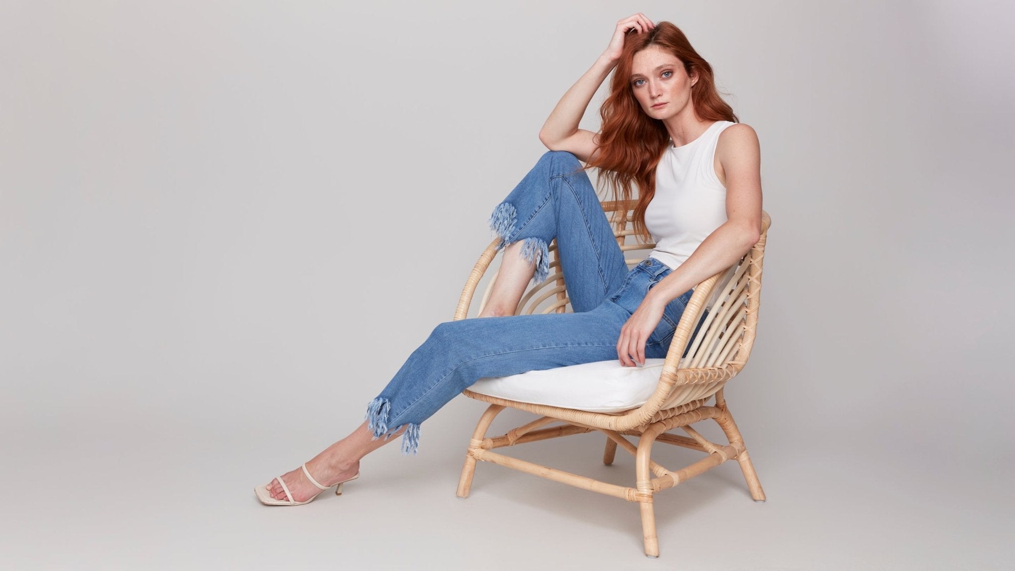 Cropped Jeans with Fringed Hem - Charlie B - 690178620867 - Sugar River Shoppe - 