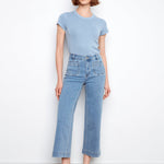 Cropped Patch Pocket Flare Jeans - Blue Jean - Charlie B - 690178727610 - Sugar River Shoppe - 