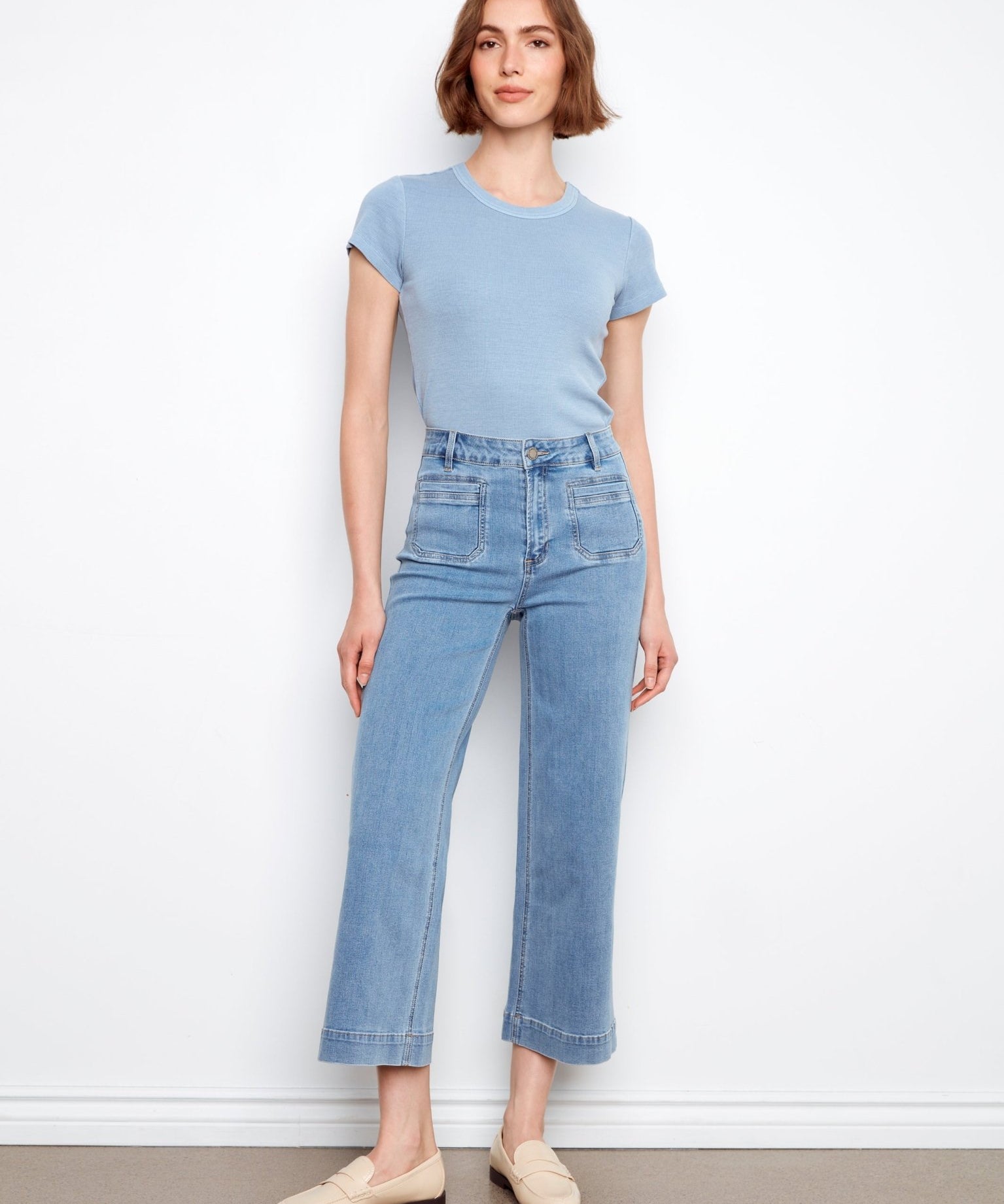 Cropped Patch Pocket Flare Jeans - Blue Jean - Charlie B - 690178727610 - Sugar River Shoppe - 