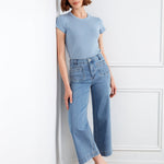 Cropped Patch Pocket Flare Jeans - Blue Jean - Charlie B - 690178727610 - Sugar River Shoppe - 