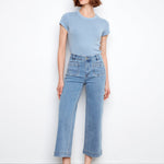 Cropped Patch Pocket Flare Jeans - Blue Jean - Charlie B - 690178727610 - Sugar River Shoppe - 