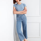 Cropped Patch Pocket Flare Jeans - Blue Jean - Charlie B - 690178727610 - Sugar River Shoppe - 