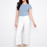 Cropped Wide Leg Colored Twill Pants with Patch Pocket - Charlie B - 690178730672 - Sugar River Shoppe - 