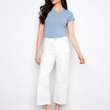 Cropped Wide Leg Colored Twill Pants with Patch Pocket - Charlie B - 690178730672 - Sugar River Shoppe - 