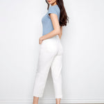 Cropped Wide Leg Colored Twill Pants with Patch Pocket - Charlie B - 690178730672 - Sugar River Shoppe - 