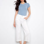 Cropped Wide Leg Colored Twill Pants with Patch Pocket - Charlie B - 690178730672 - Sugar River Shoppe - 