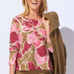 Decoupage Floral Stepped Hem Tee - Habitat - 194451587996 - Sugar River Shoppe - 