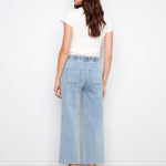 Drawstring Wide Leg Denim Pants with Patch Pocket - Charlie B - 690178731877 - Sugar River Shoppe - 